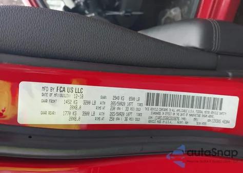 2019 Dodge Durango Gt Awd z USA, uszkodzony, nr VIN 1C4RDJDG6KC633676